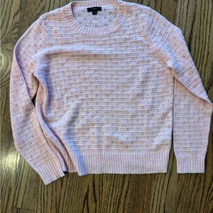 J. Crew Light Pink Eyelet Crewneck Sweater